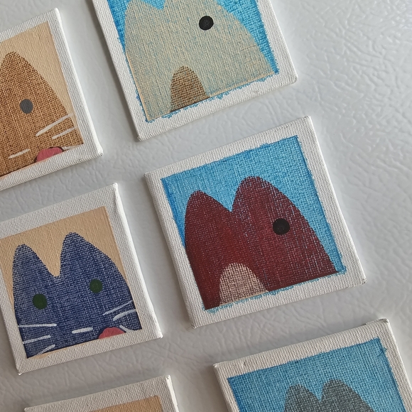 Cat & Fish Painted Magnet Set - Picture 7 of 7